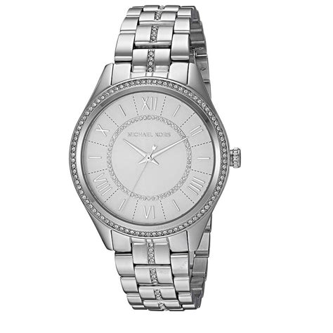 Michael Kors Lauryn Quartz Crystal Silver Dial Ladies Watch 